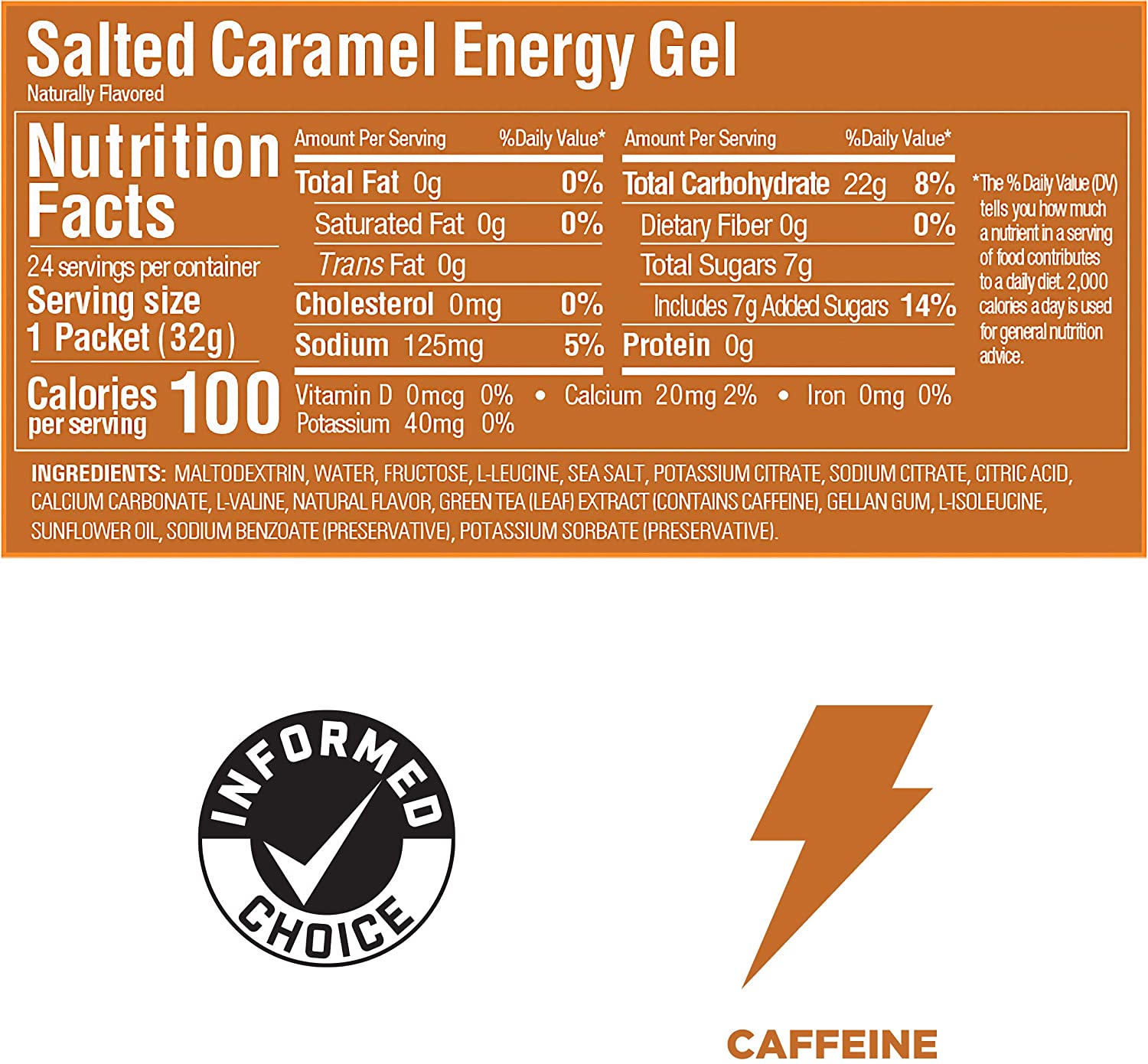 GU Energy Gel Năng Lượng Chạy Bộ Vị Salted Caramel - Combo 6 Gói