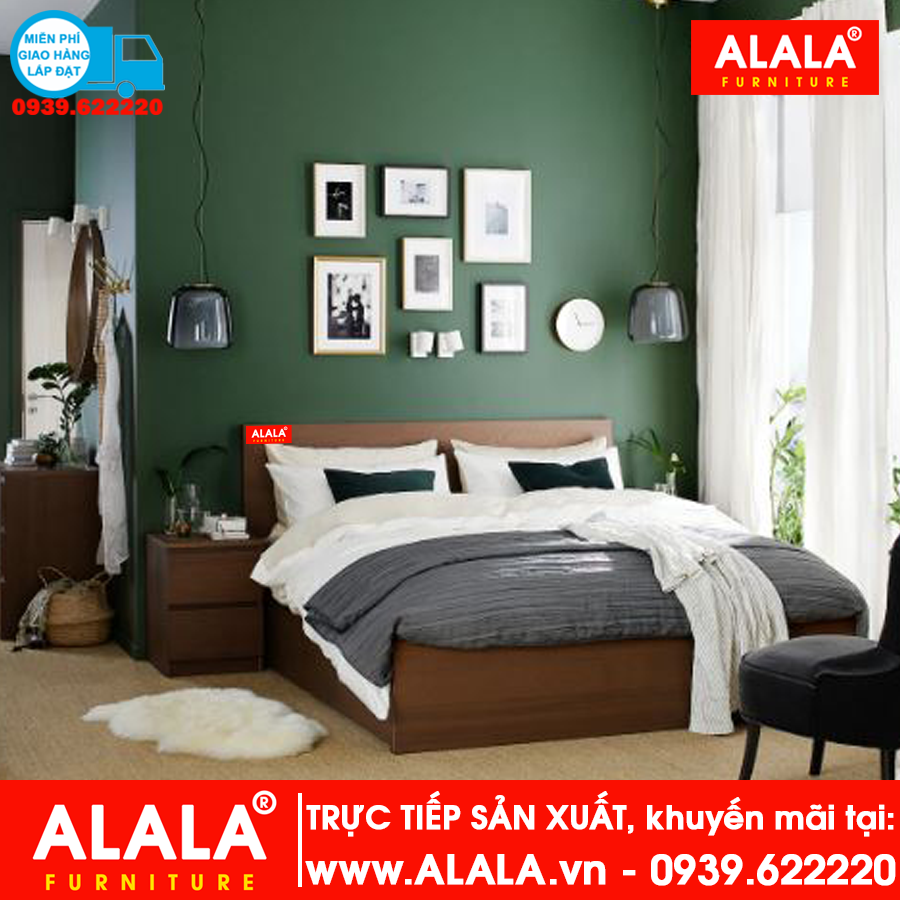 Giường ngủ ALALA gỗ HMR chống nước - www.ALALA.vn® - Za.lo: 0939.622220