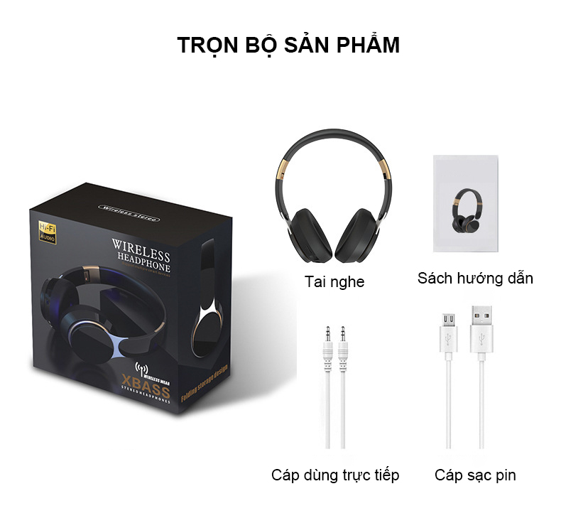 Tai nghe bluetooth chụp tai không dây SIDOTECH S70 Over Ear chống ồn pin trâu âm thanh siêu bass pin 10h chơi thể thao gaming trên điện thoại Android IOS Laptop - Hàng Chính Hãng