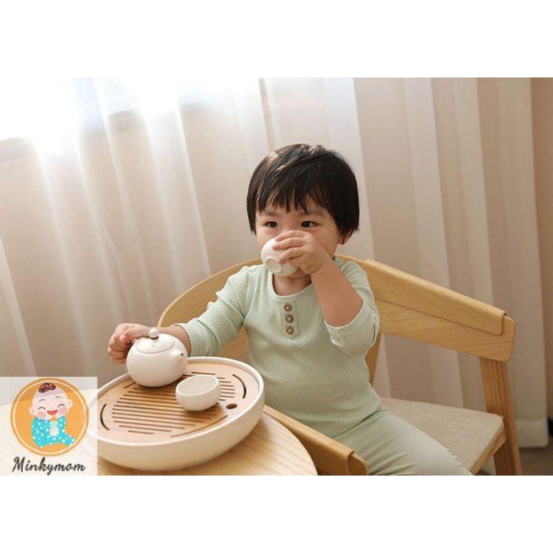 Bộ Đồ Thun Gân Dài Tay 3 Cúc Thu Đông