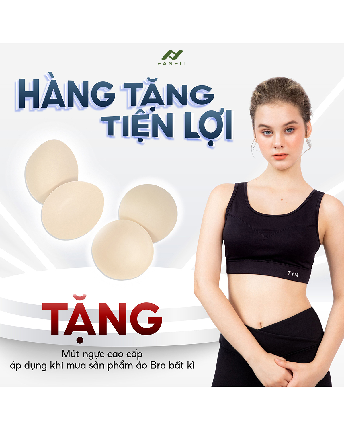 Áo thun thể thao nữ tập Gym Yoga Pilates FANFIT FFTS001 - có lót trong, tay ngắn, cách điệu lai bầu, Tặng mút ngực - TYM FASHION