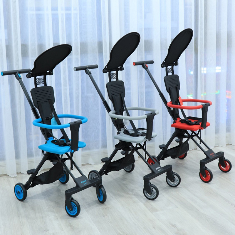 Xe đẩy trẻ em, Xe đẩy du lịch đảo chiều gấp gọn siêu nhẹ Playkids có mái che nắng, trọng lượng chỉ 3,7kg, để được đằng trước xe máy, gấp gọn đựng được trong vali xách tay ( TẶNG KÈM BỘ THẺ HỌC THÔNG MINH 16 CHỦ ĐỀ 416 THẺ CHO BÉ )