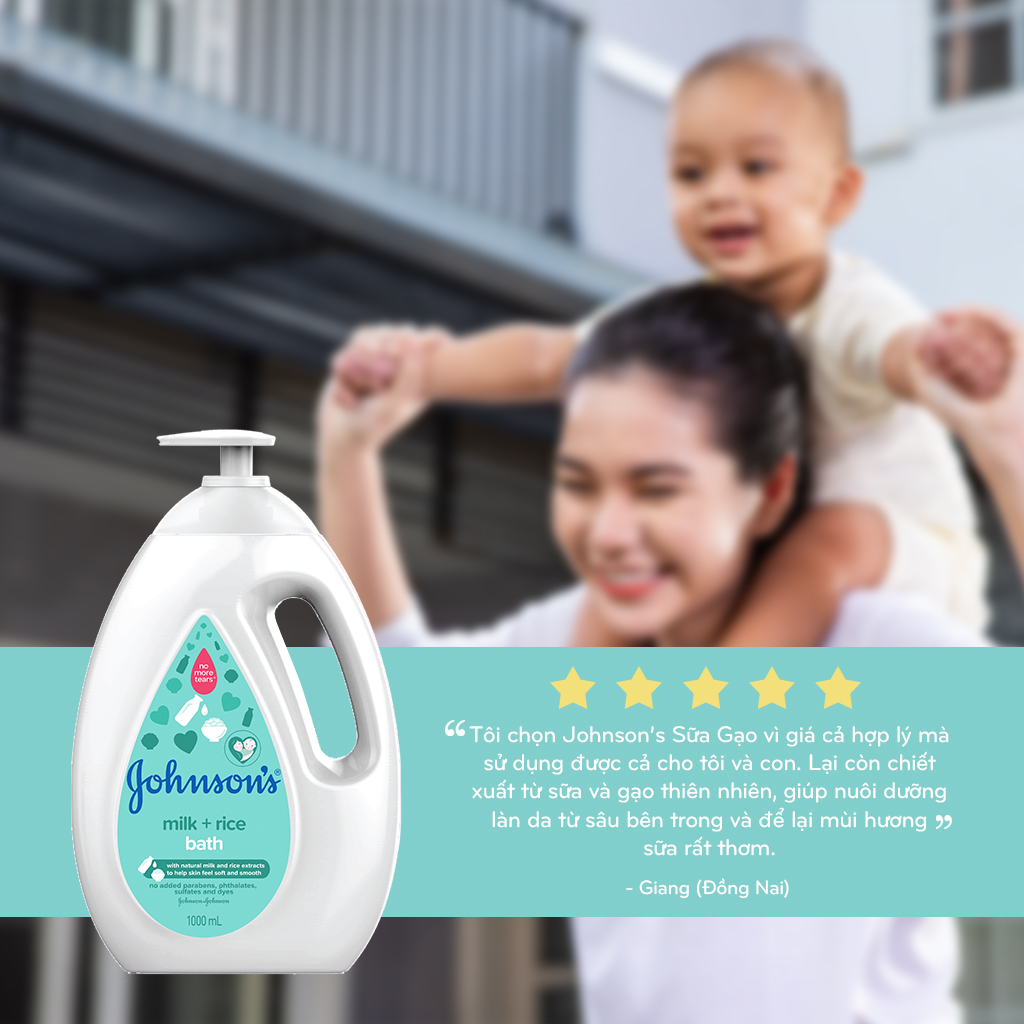 Sữa tắm Johnson's Baby chứa sữa và gạo (1000ml)