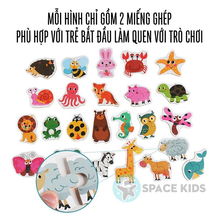 Đồ chơi cho bé Xếp hình chủ đề ĐỘNG VẬT 24 con vật cho bé vui chơi học tập