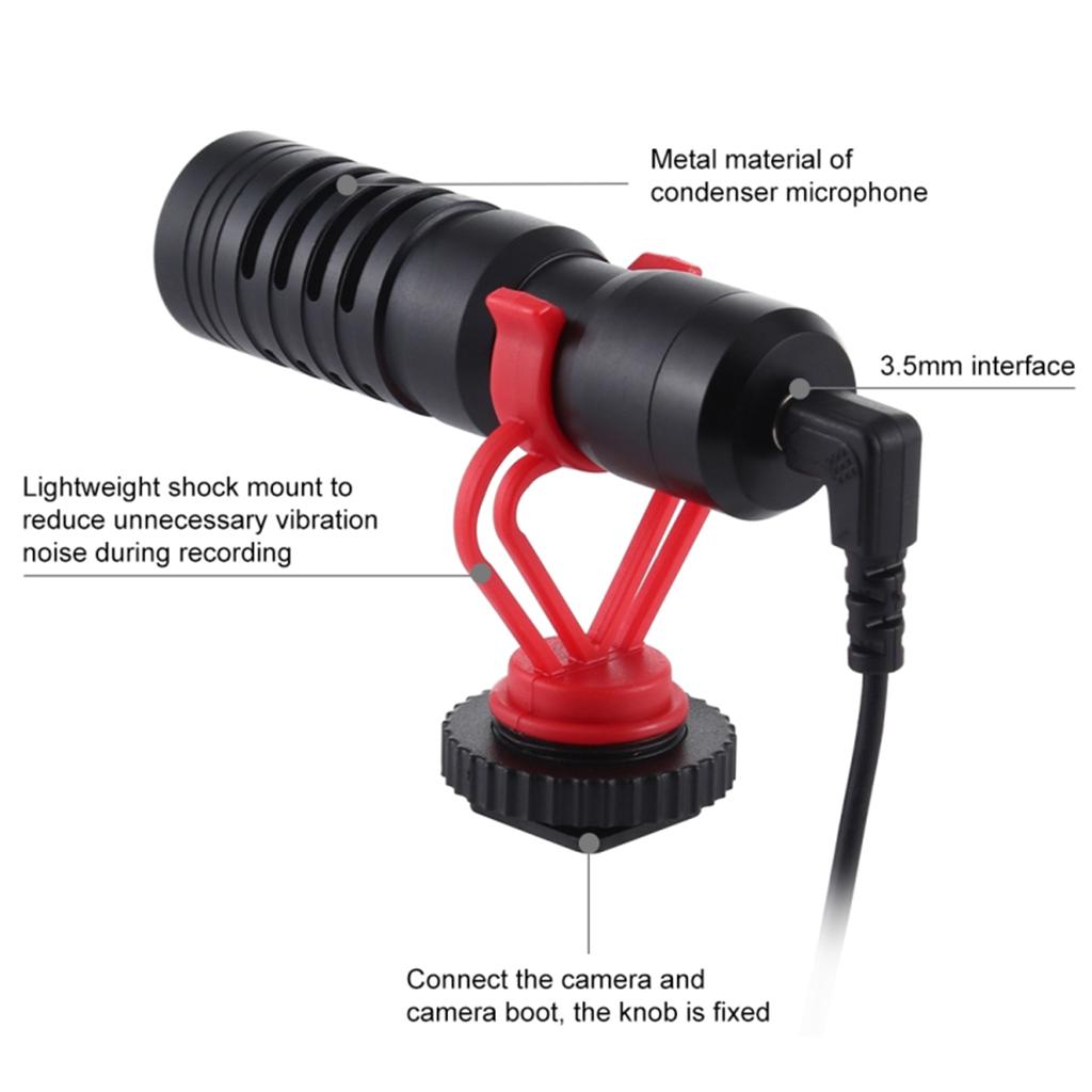 3.5mm Microphone Condensor Video Mic for Mobile Phones with Wind Muff