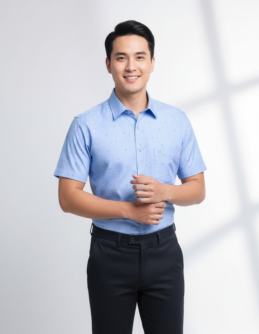 Áo sơ mi tay ngắn Khatoco (size S-&gt;5XL)