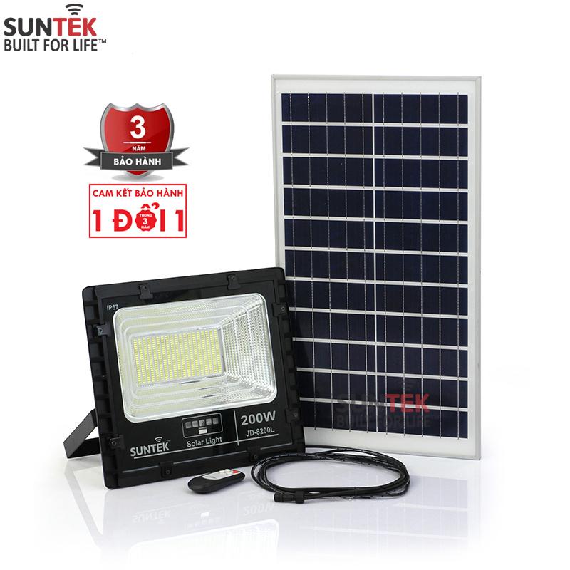 Đèn Pha Năng Lượng Mặt Trời SUNTEK LED Solar Light JD-8200 200W - Hàng Chính Hãng