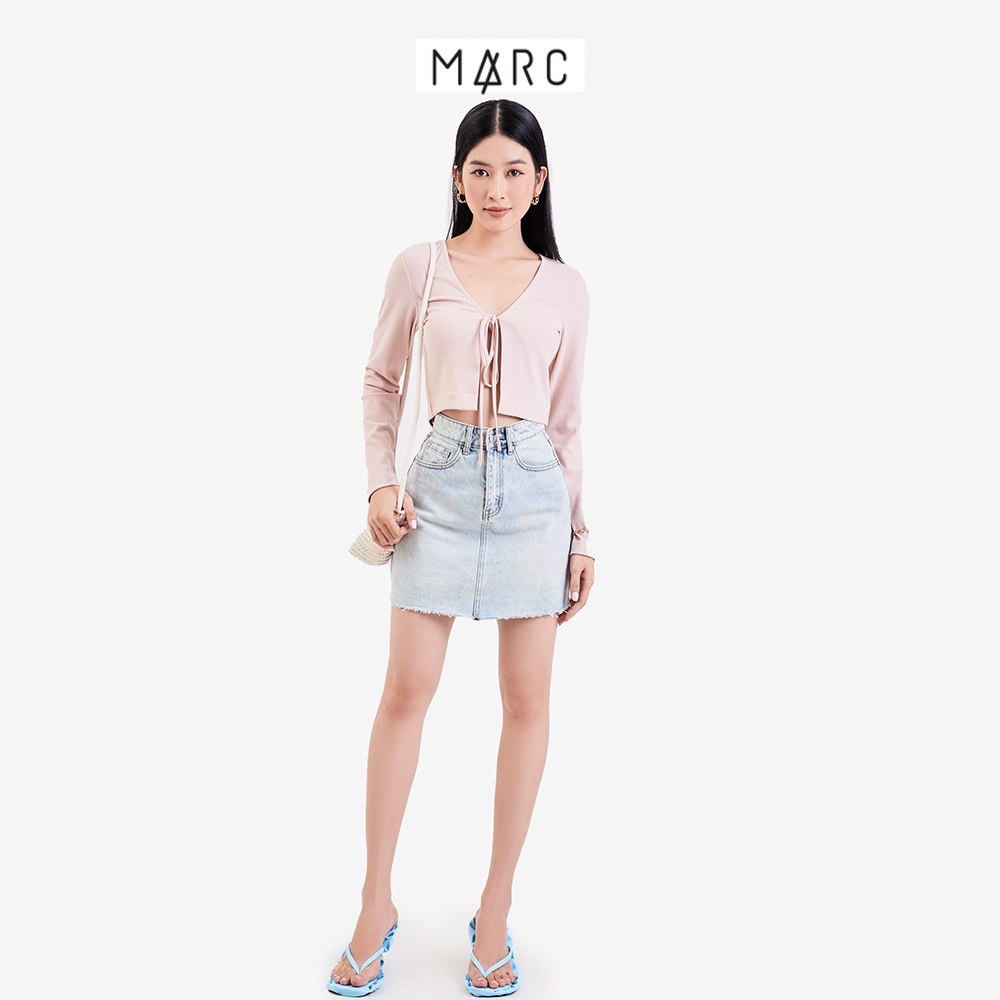 Áo khoác cardigan dài tay nữ MARC FASHION thắt nơ cổ CBMH081922