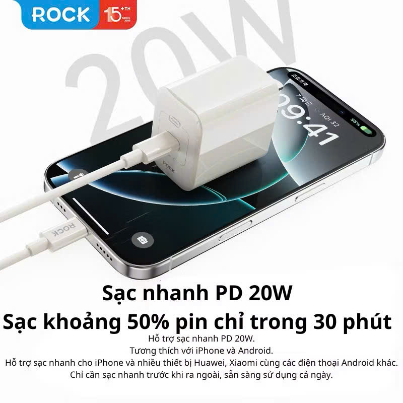 Bộ củ cáp sạc nhanh 20w T11 kèm dây sạc nhanhType-C to Type-C không nóng máy - Hàng chính hãng bảo hành 12 tháng