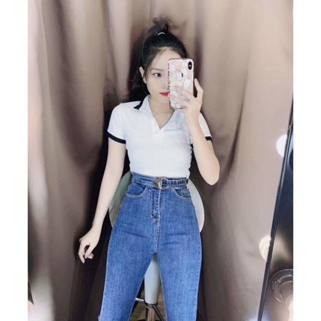 QUẦN JEANS ÔM CẠP SIÊU CAO co giãn tốt- hình shop chụp thật