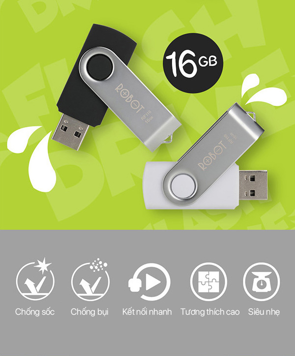 USB - ROBOT RF108 (8GB)/RF116 (16GB) - Hàng Chính Hãng