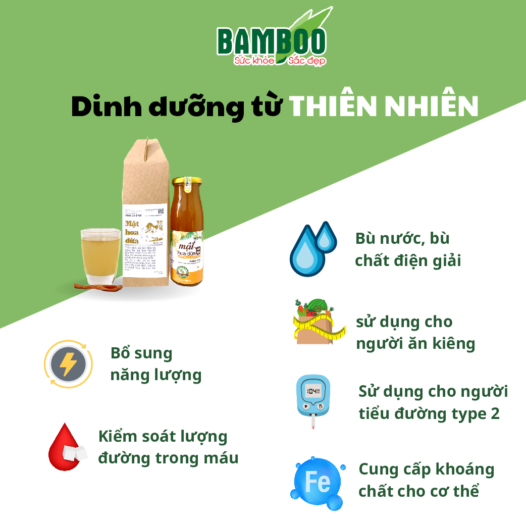 Mật hoa dừa Bamboo nguyên chất, ổn định đường huyết, tăng sức đề kháng