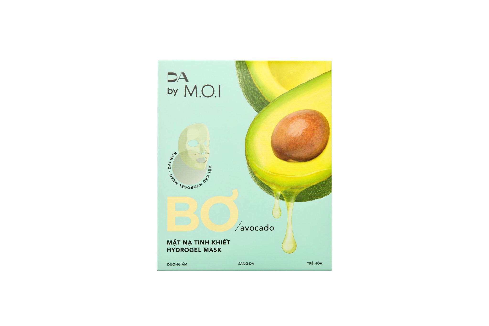 Set 3 miếng Mặt Nạ Bơ Tinh Khiết Hydrogel DA BY M.O.I Dưỡng ẩm - Sáng da - Trẻ hoá