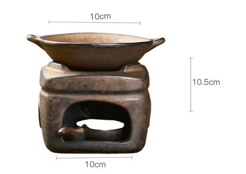 Bộ bếp rang trà, đốt trầm gốm sứ