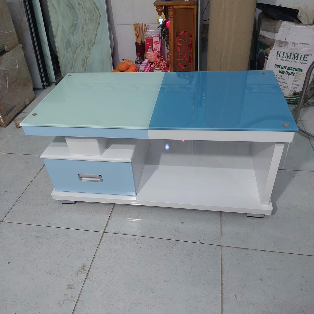 Bàn trà Tundo mặt kính 50 x 100 x 45 cm nhiều mẫu