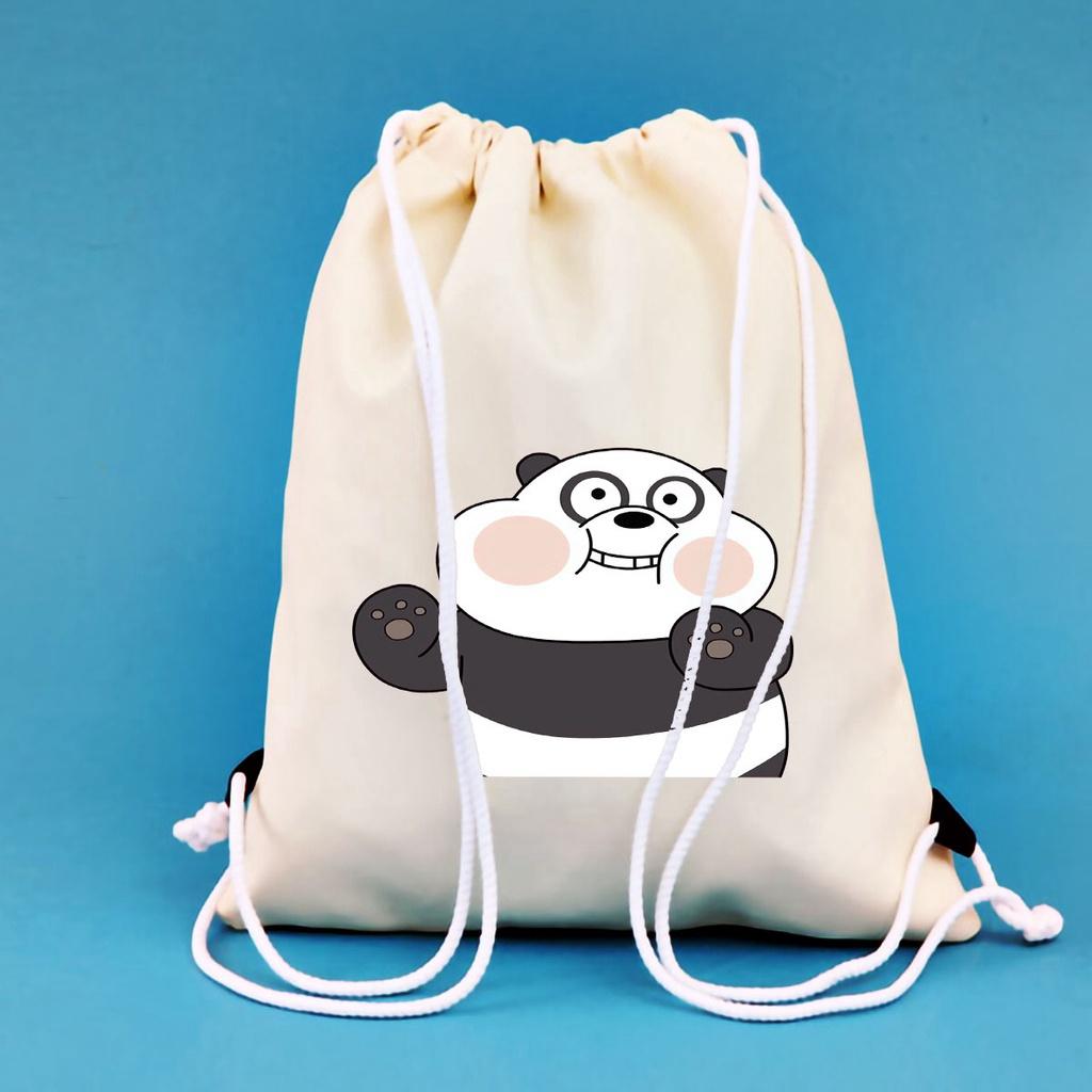 BALO MINI WE ARE BEAR AOMIVN DÂY RÚT NHỎ XINH UNISEX CHẤT CANVAS THỜI TRANG CUTE XINH ĐẸP TIỆN ÍCH DẠO P
