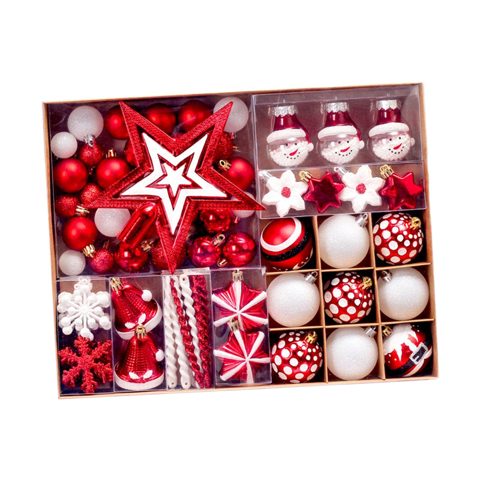 80x Christmas Ball Ornaments Set Decorations for Valentine's Day Celebration