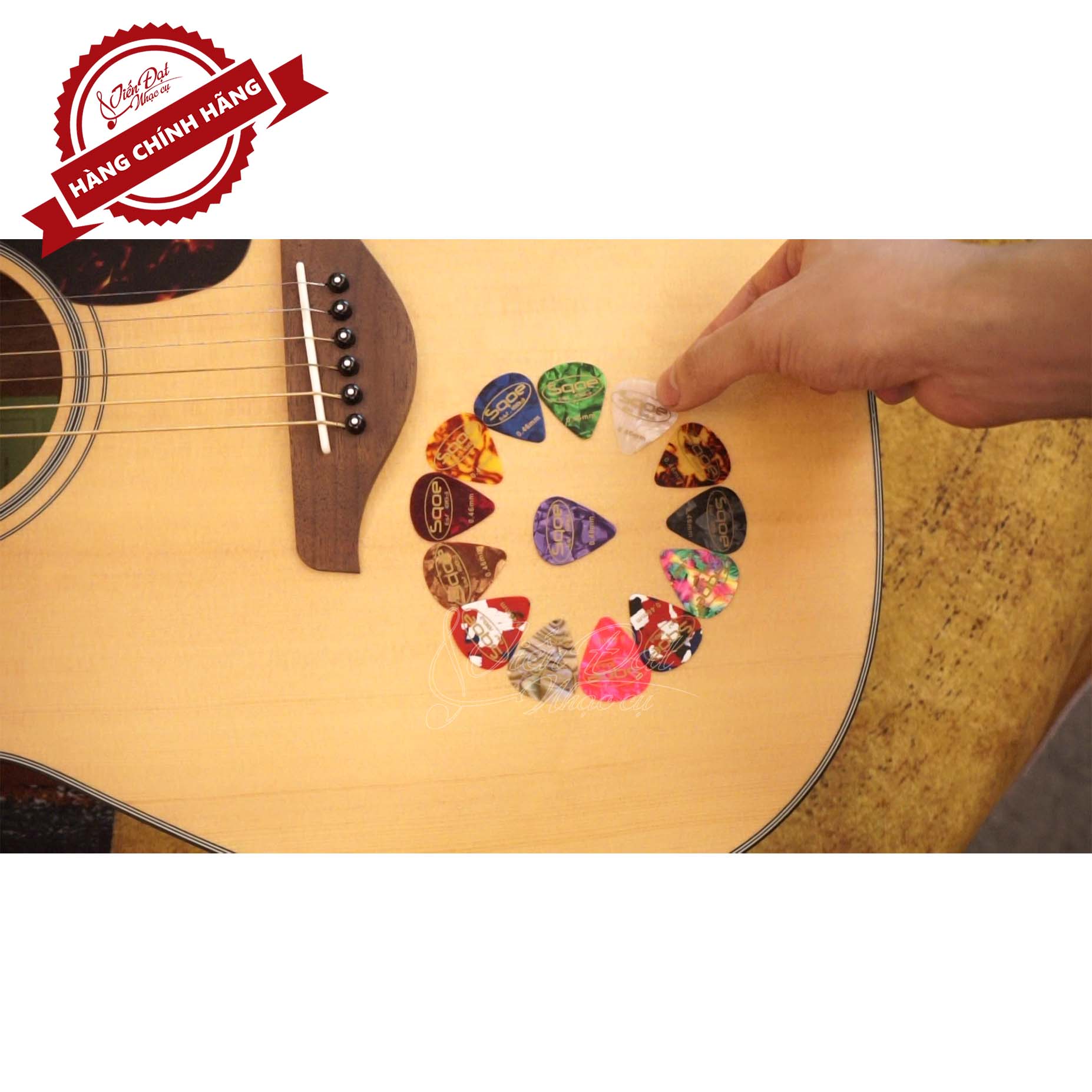 Pick Guitar Móng Gảy Đàn GuiTar Các Cỡ Cao Cấp, Hộp Đựng Pick Gẩy Tiện Dụng - Hàng Chính Hãng