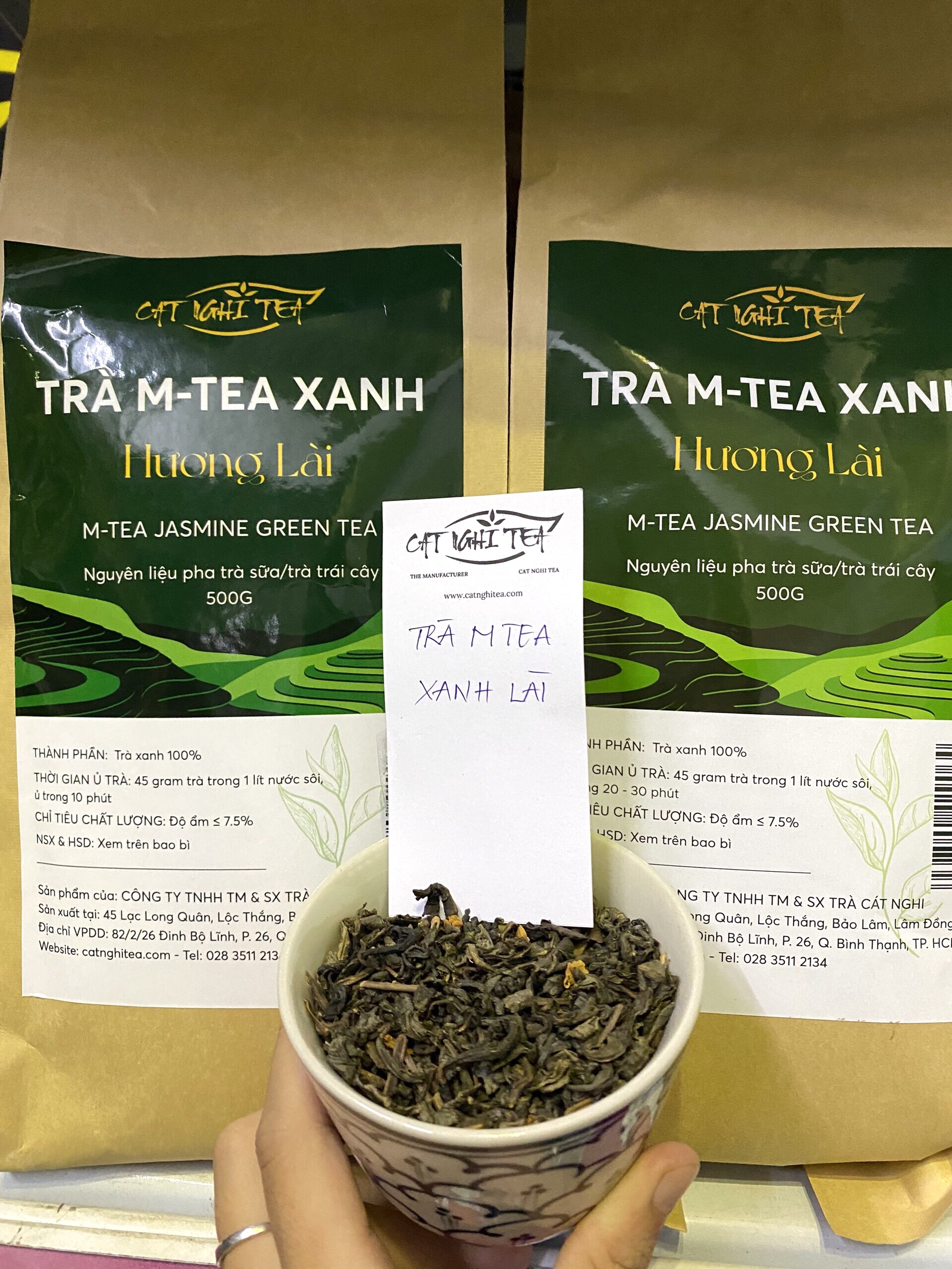 Trà Xanh Hương Lài [500g - Trà Lài vị thơm mát] Trà xanh CAT NGHI TEA, Nguyên liệu pha trà sữa và trà trái cây thơm ngon