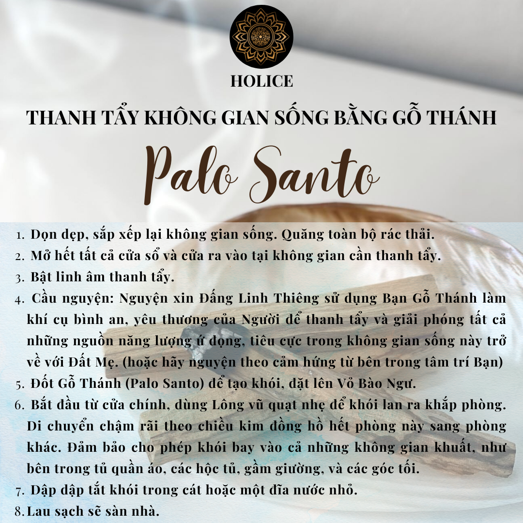 1 Que Gỗ Thánh Palo Santo Holice Thanh Tẩy Đồ Vật, Không Gian Sống, Tái Tạo Năng Lượng, Giảm Stress