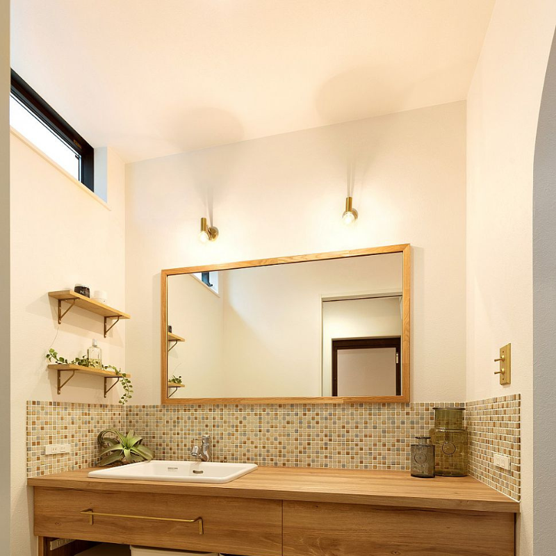 Gương treo tường, treo nhà tắm, khung viền gỗ tự nhiên, kiểu dáng vuông góc, kích thước đa dạng - Nghiện Nhà Đẹp