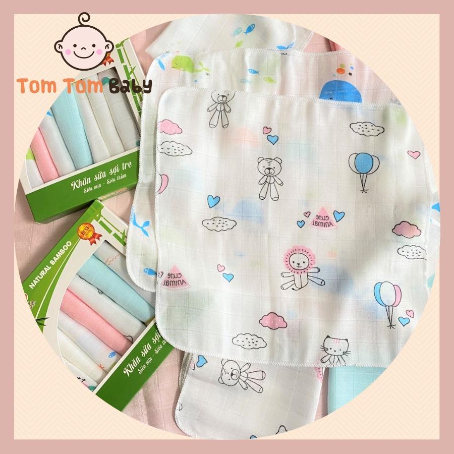 Hộp Khăn sữa sợi tre cao cấp Kachoo Baby - Kích Thước 30x30cm