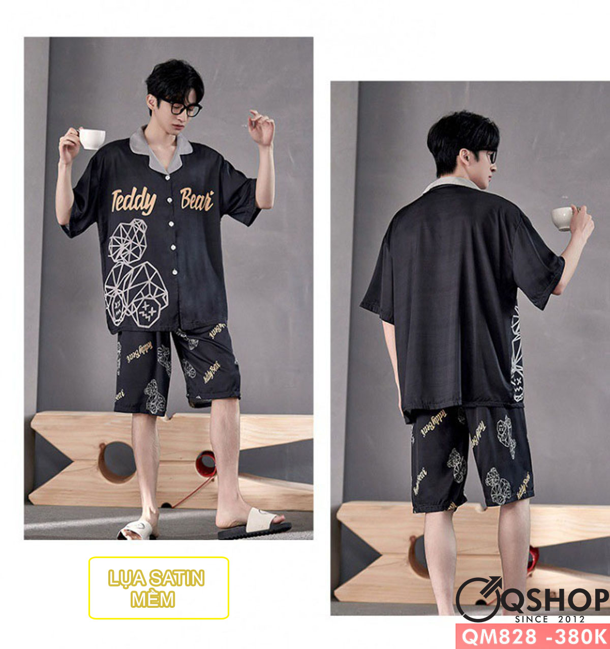 Bộ đồ pijama nam lụa satin mềm QSHOP QM826 - QM827 - QM828 - QM829