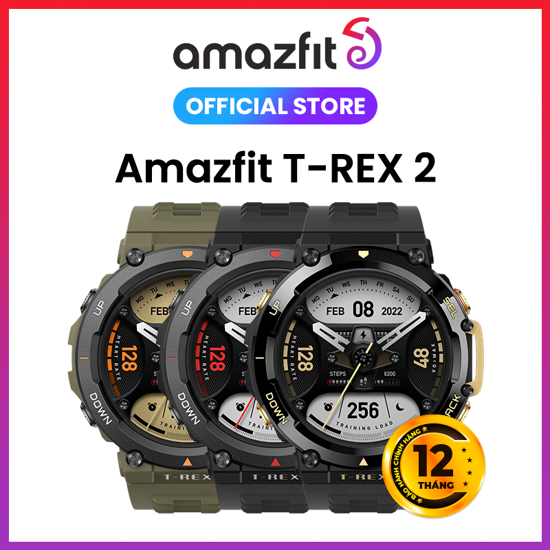 Amazfit T-Rex 2 - Đồng hồ thông minh | GPS | Pin đến 24 ngày | Chống nước 100M - Hàng Chính Hãng