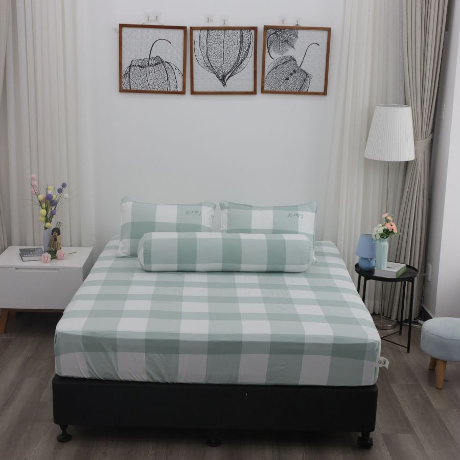 Bộ ga giường nhuộm sợi công nghệ Yarn Dyed K-Bedding KPCD 203 (không bao gồm chăn)