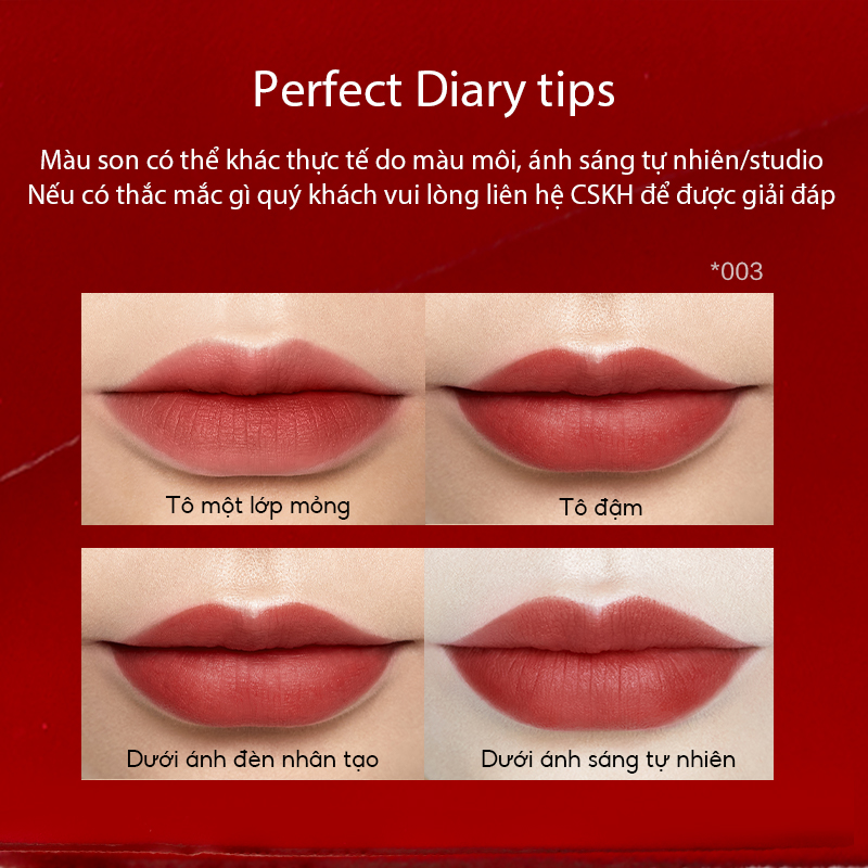 Bộ Hộp Quà Tặng Son Môi Danh Thiếp Perfect Diary (Phiên Bản Giới Hạn)