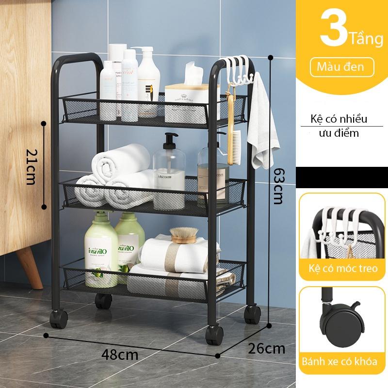 Kệ Để Đồ Nhà Bếp, Lò Vi Sóng, Nồi Cơm Điện.... , Mẫu Kệ CAO CẤP, Có Bánh Xe, Sơn Đen CHỐNG HAN GỈ, được ưa chuộng