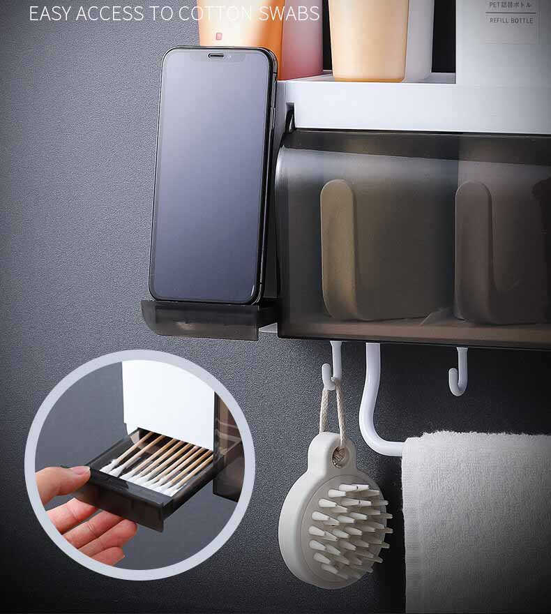 Kệ Treo Nhả Kem Tự Động Kèm 3 Cốc Đa Năng