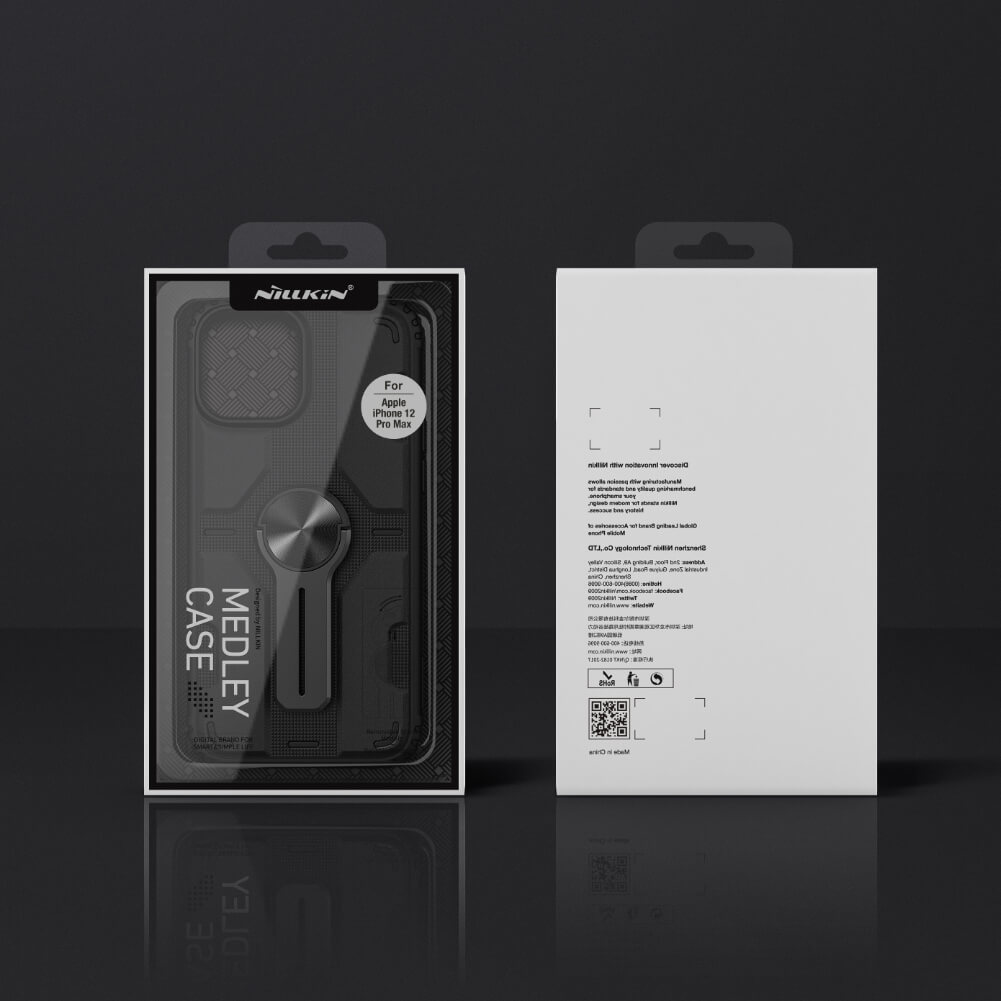 Ốp lưng chống sốc cho iPhone 12 Pro Max 6.7 inch chống sốc kiêm giá đỡ hiệu Nillkin Medley chống sốc cực tốt, chất liệu cao cấp, kiêm giá đỡ cho điện thoại - hàng chính hãng
