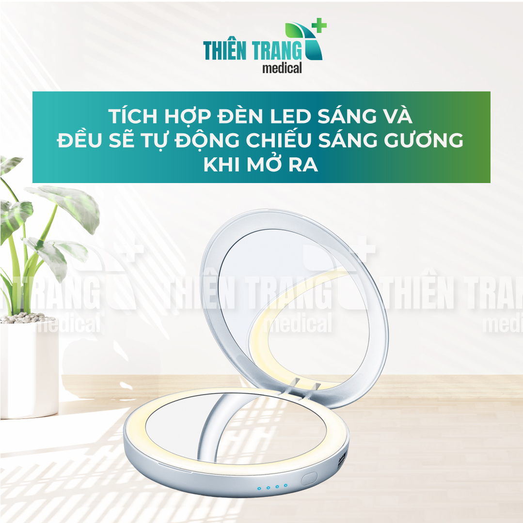 Gương trang điểm tích hợp sạc dự phòng, Model: BS39: