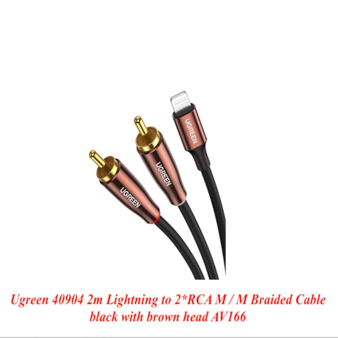 Ugreen UG40904AV166TK 2M Màu Đen Cáp chuyển Lightning sang 2 cổng RCA Bông Sen - HÀNG CHÍNH HÃNG