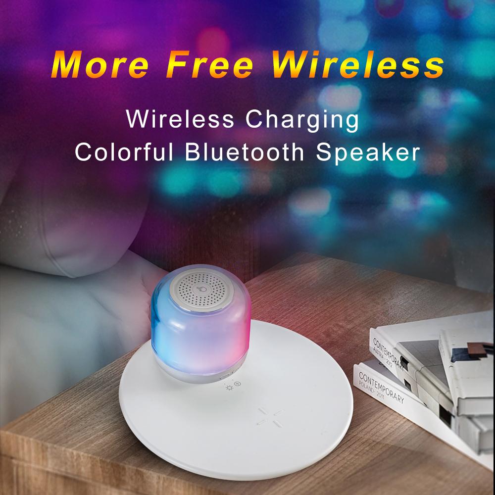 Máy nghe nhạc Bluetooth Smart Bluetooth Đèn chiếu sáng sereo di động đa chức năng Subwofer 15W màu sạc không dây nhanh: Z02S