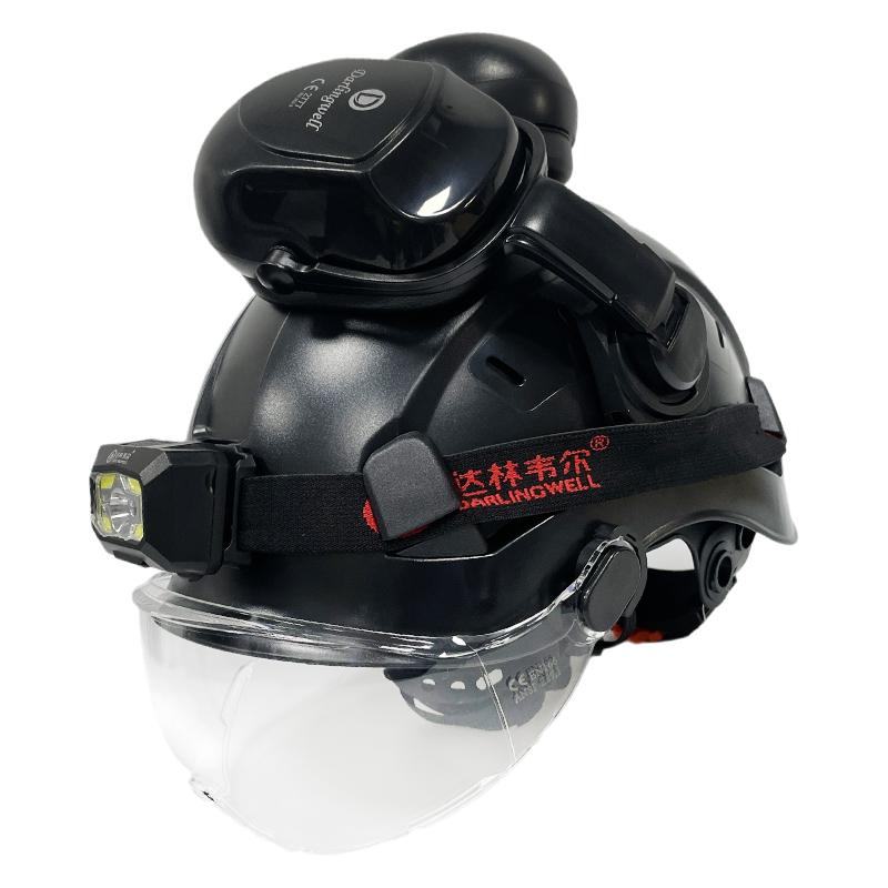 Mũ bảo hiểm an toàn xây dựng có kính Đèn LED CE EN397 Mũ cứng ABS Công việc trên cao ANSI Công việc bảo vệ công nghiệp vào ban đêm