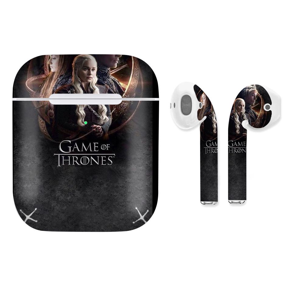 Miếng dán skin chống bẩn cho tai nghe AirPods in hình Game Of Throne - 003 (bản không dây 1 và 2)