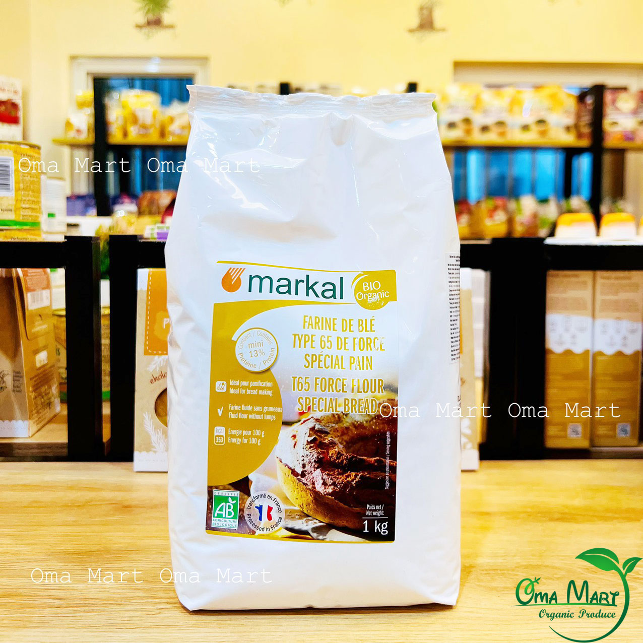 Bột làm bánh mì hữu cơ T65 Markal 1kg