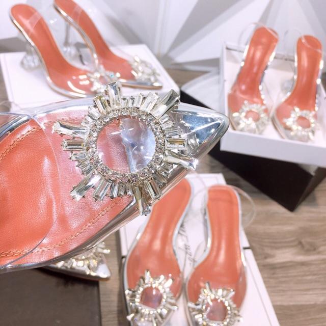 Sandal pha lê hoa đá kèm ảnh thật - Cherry shoes