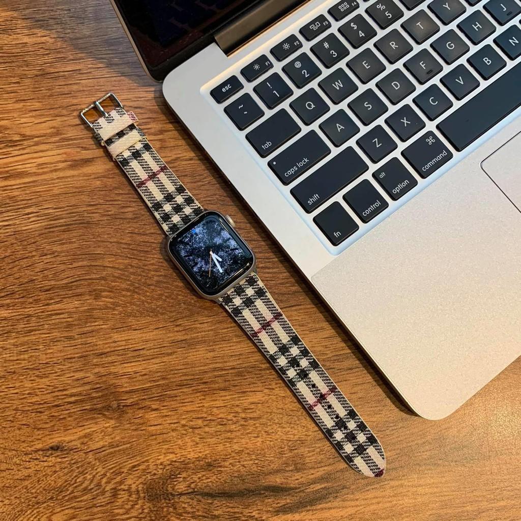 Dây họa tiết sọc caro chảnh dành cho Apple Watch he 2020