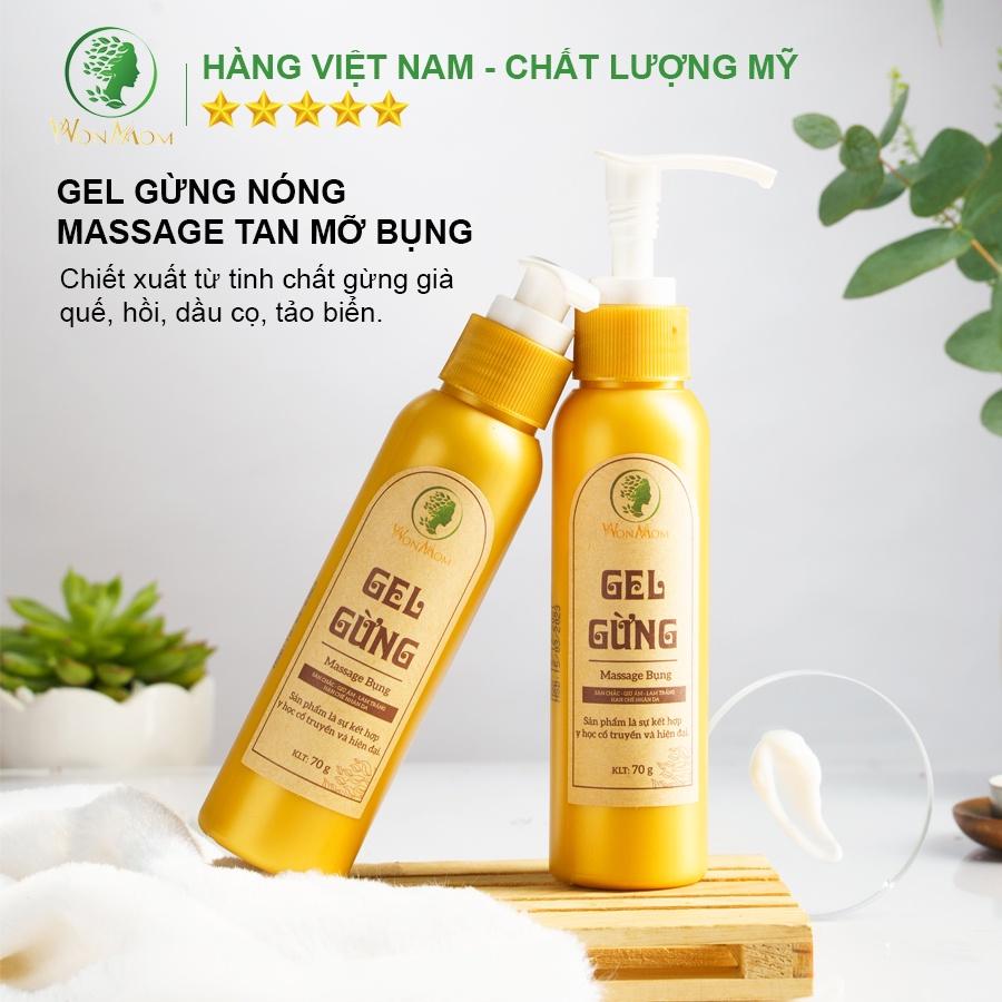 Gel Gừng Thảo Dược Massage Tan Mỡ Bụng Sau Sinh Wonmom 70g