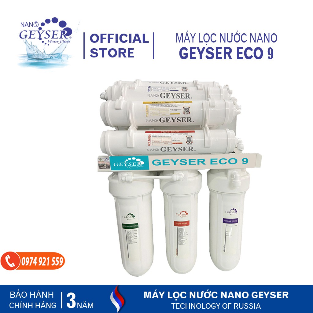 Máy bình lọc nước Nano Geyser TK 9 Liên Doanh mẫu mới máy bình lọc nước Nano không điện-không thải-giữ khoáng Nano Geyser của Nga