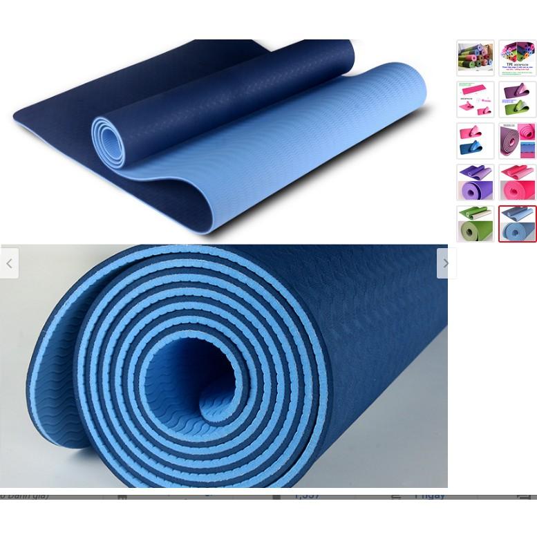 Thảm Tập Yoga PE Cao Cấp 2 Lớp Độ Dầy  6MM