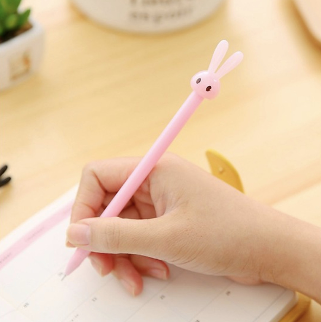 BÚT BI VĂN PHÒNG THỎ 7 MÀU - BÚT BI NƯỚC MỰC ĐEN THỎ SIÊU DỄ THƯƠNG
