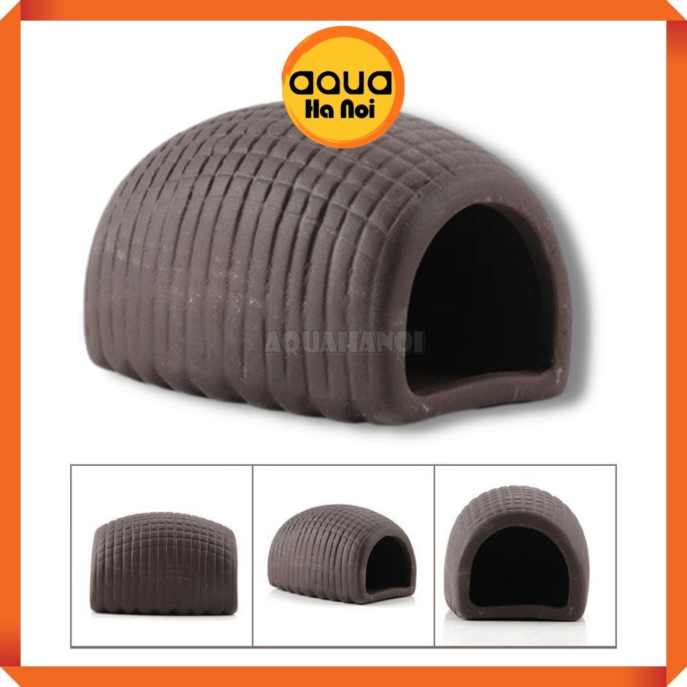 Đồ chơi tép cảnh bằng gốm - Nhà bán nguyệt - 8*6.5*5.5 - Trang trí hồ cá tép cảnh, giúp tép trú ẩn xả stress