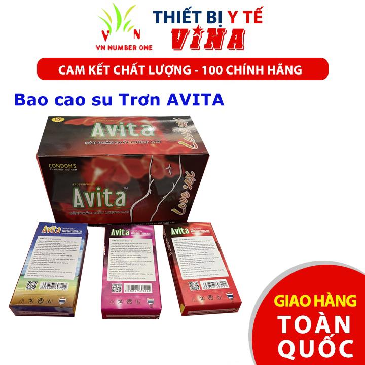 Bao cao su trơn AVITA, nguyên liệu nhập khẩu Hộp 10 Cái