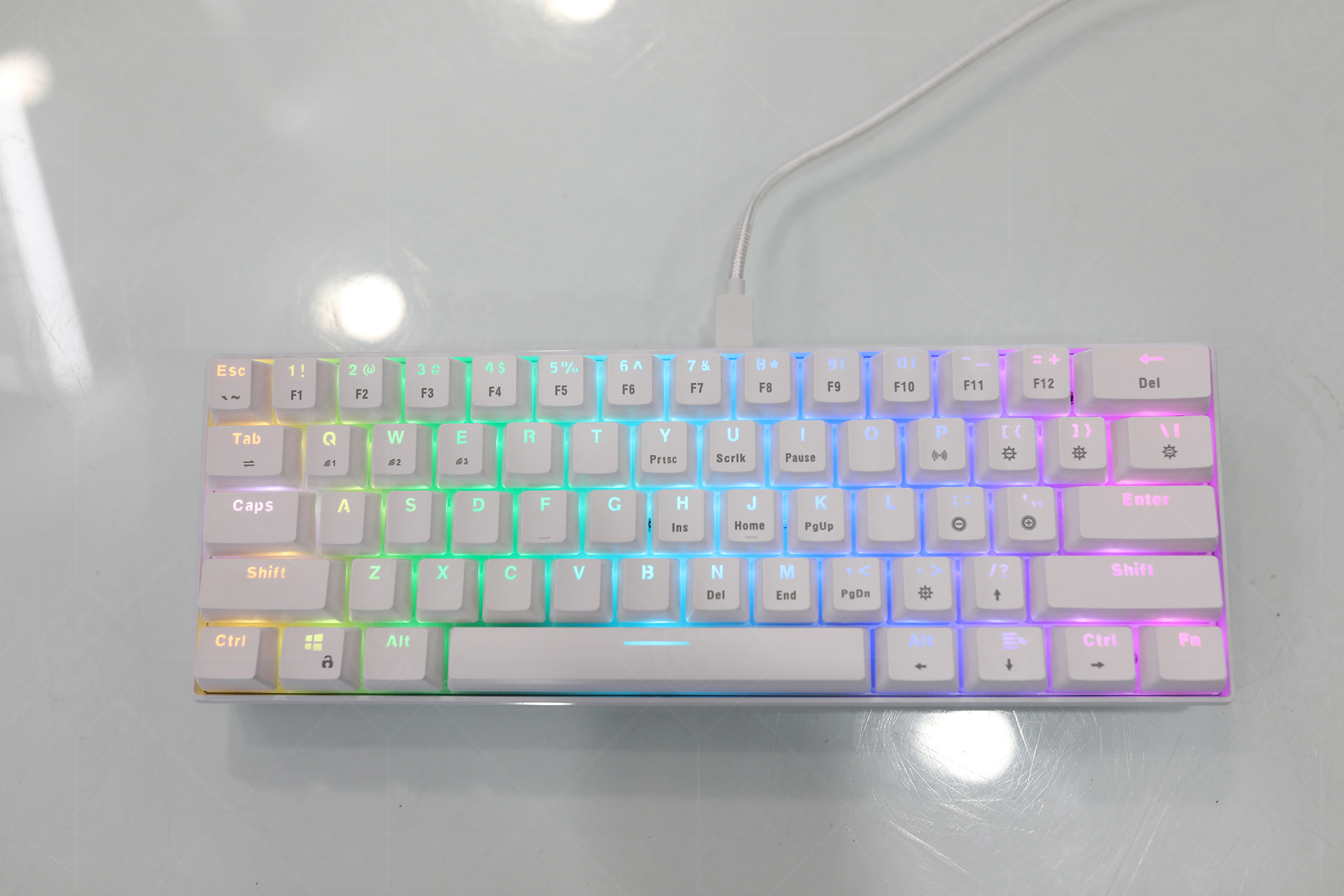 [Tặng Keycap Sao vàng] Bàn Phím Cơ Gaming Bluetooth E-Dra EK361W Màu Trắng - Hàng Chính Hãng