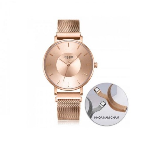 Đồng Hồ Nữ JS-025A Kính Sapphire Julius Star Dây Nam Châm Hàn Quốc