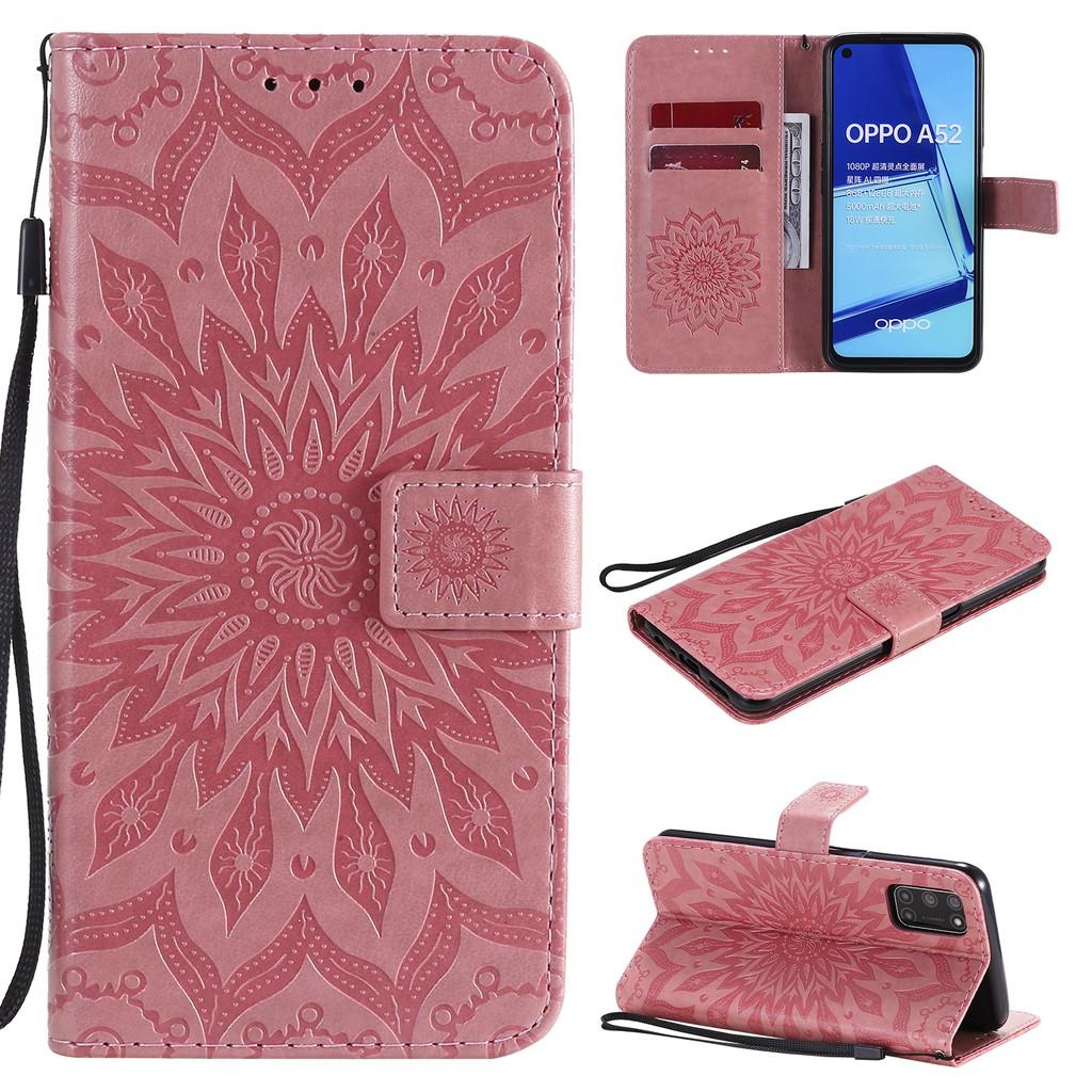 Bao da điện thoại PU kiểu ví gập đựng thẻ có giá đỡ cho OPPO A52 A72 A92 A31 A9 2020 A5 2020 A12 A7 A8 A5 A5S A3S
